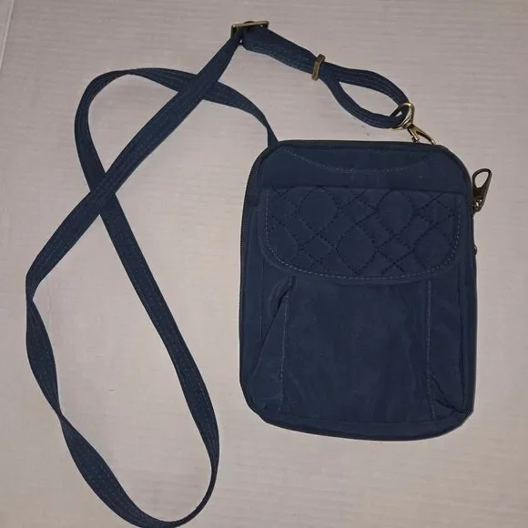 Travelon Anti-Theft RFID Passport Crossbody Bag Navy Blue Handbag Purse - Picture 3 of 13